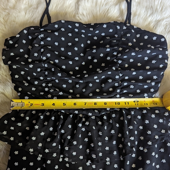 EUC Lulus Show Them Up Black Floral Embroidered Peplum Wide Leg Jumpsuit - Picture 12 of 15